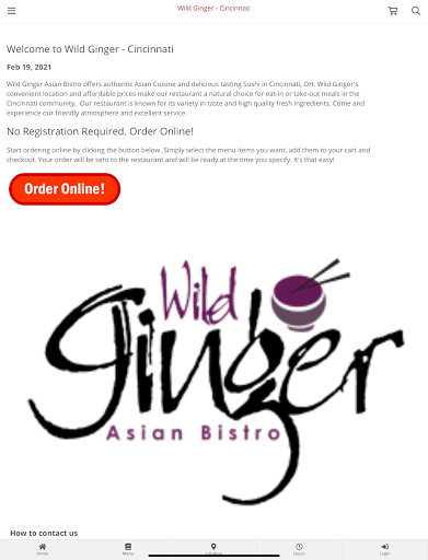 Android application Wild Ginger - Cincinnati Order screenshort