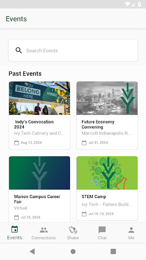 Screenshot of Ivy Tech Events
