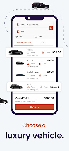 LUXY Ride - Book a Chauffeur Screen 2