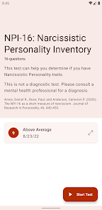 Imágen 1 Narcissistic Personality Test android