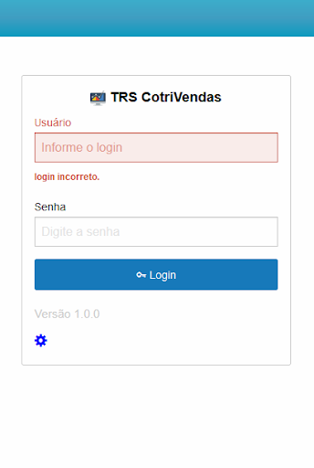 Android application TrsCotriVendas screenshort