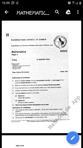 MathGuide; Ecz Papers|Answers Screen 3