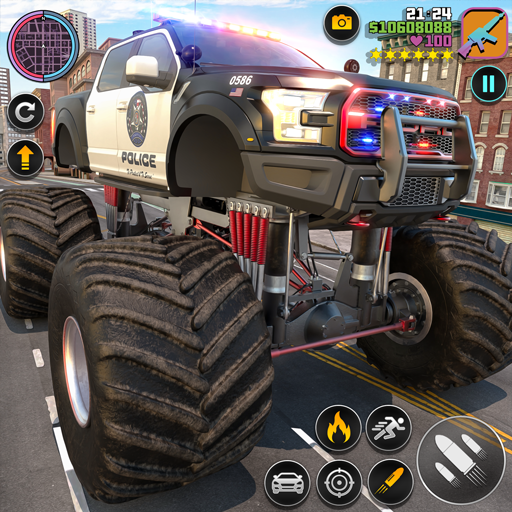 Police Monster Truck Games 3D