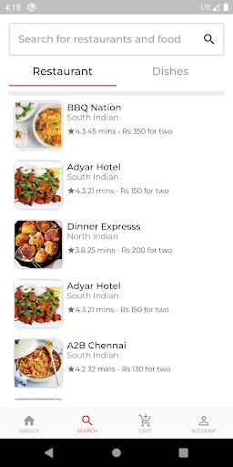 ecare food app templete Screen 2