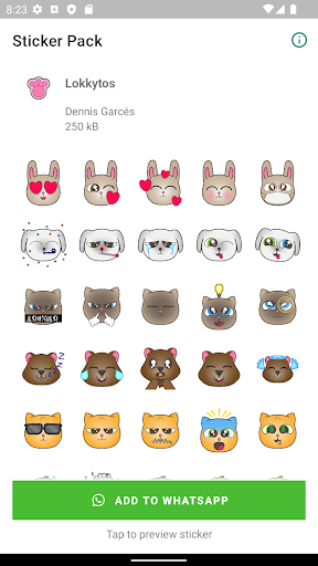 Android application Lokkytos Stickers Pack screenshort