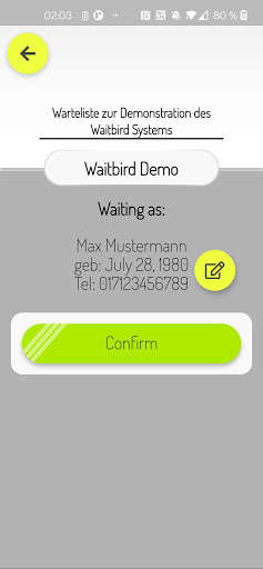 Waitbird – queue management Screen 3