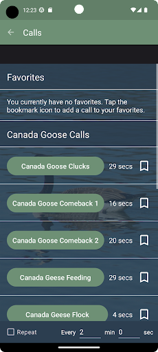 Goose Calls Screen 2