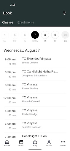 Screenshot of Take Care Yoga
