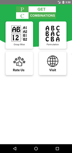 Android application Get Combinations screenshort