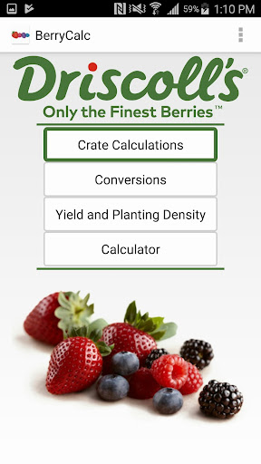 Android application Berry Calculator screenshort