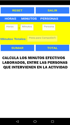 Android application TOTAL TIME screenshort