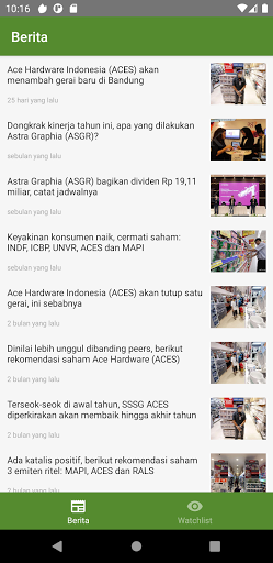 Android application Saham Watch screenshort
