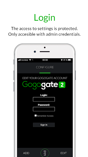 Android application Gogogate 2 -Open garage door- screenshort