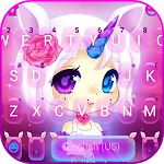 Cover Image of Download Pinky Unicorn Girl Keyboard Th  APK