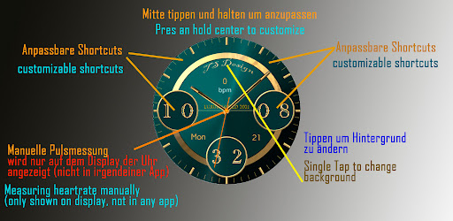 LuxuryAqua Watch Face Wear OS Screen 3