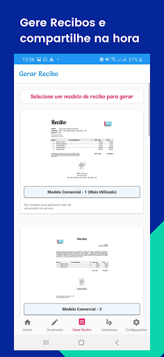 Recibo e Nota de Pagamento Screen 3