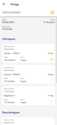 Ganados Casals Transports App Screen 2