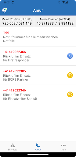 Notruf ZCH Screen 2