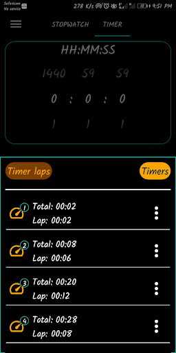 Master stopwatch/timer Screen 3