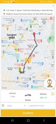 Jio Cab Screen 2