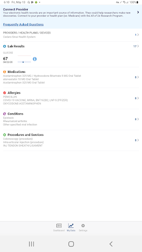 Screenshot of All of Us Research