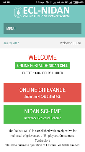 Android application ECL NIDAN screenshort