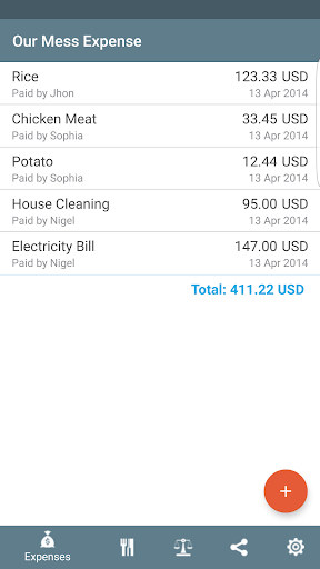 Mess Xpense - track meals Screen 2