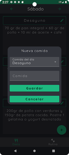 MyRoutine Screen 2