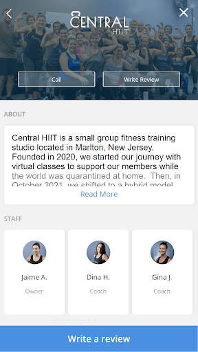 Android application Central HIIT screenshort
