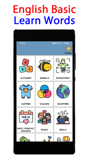 Android application Elementary English Vocabulary screenshort
