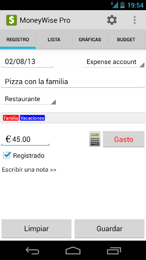 Vista previa de la aplicación