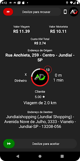 Android application Ana Driver Motorista screenshort