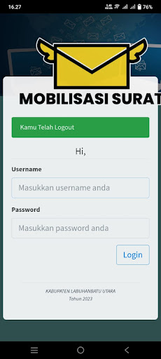 Android application Mobilisasi Surat screenshort