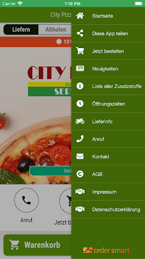 City Pizza Service Screen 3