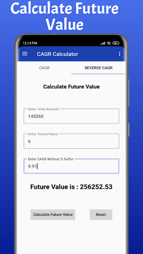 CAGR Calculator for Stock & MF Screen 3