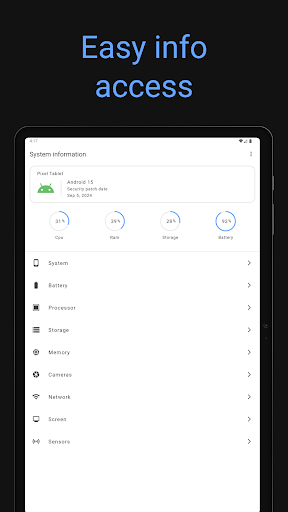 Screenshot of System information
