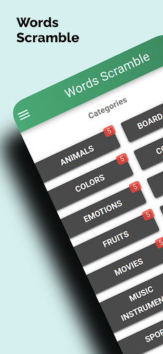 Android application Words Scramble screenshort