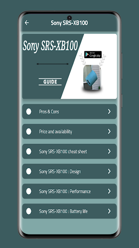 Android application Sony SRS-XB100 Guide screenshort