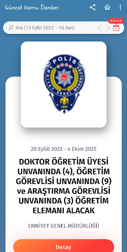 Android application Güncel Kamu İlanları screenshort