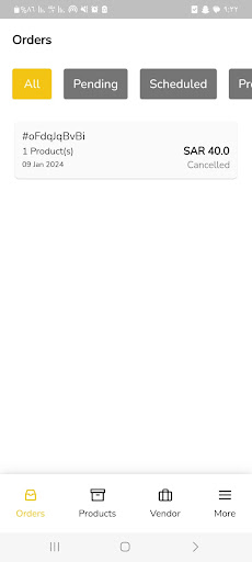 Android application Jahzin Vendor screenshort