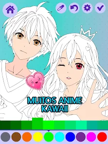 Página para colorir personagem kawaii desenho desenho animado manga anime  menina fofa para crianças