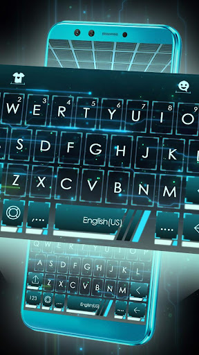 Android application Neon 3d Tech Hologram Keyboard screenshort
