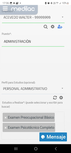 MEDILAC Portal Clientes Screen 3