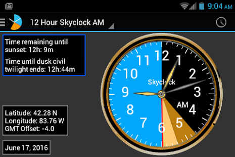 Skyclock - know sunrise/sunset Tangkapan layar