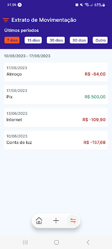 Expenses: Finanças Pessoais Screen 3