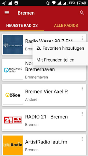 Radiosender aus Bremen Screen 2