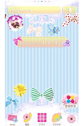 リボンとお花の壁紙　Flower&Ribbon Screen 3
