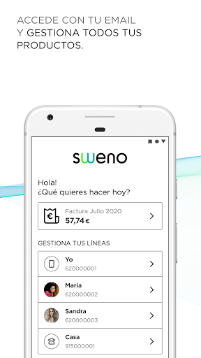 Android application Mi Sweno - Área de cliente screenshort