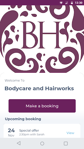 Android application Bodycare and Hairworks screenshort