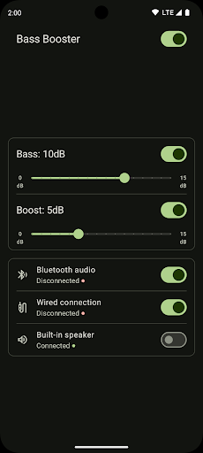 Android application Bass Booster screenshort